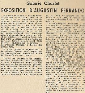 AUGUSTIN FERRANDO 1880-1957 (16) Journal D'Alger 23 mars 1955